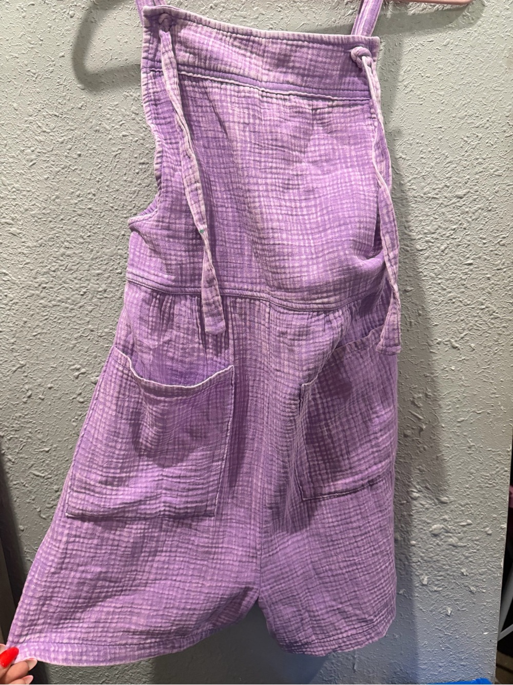 Lilac Cotton Gauze Women's Short Overalls